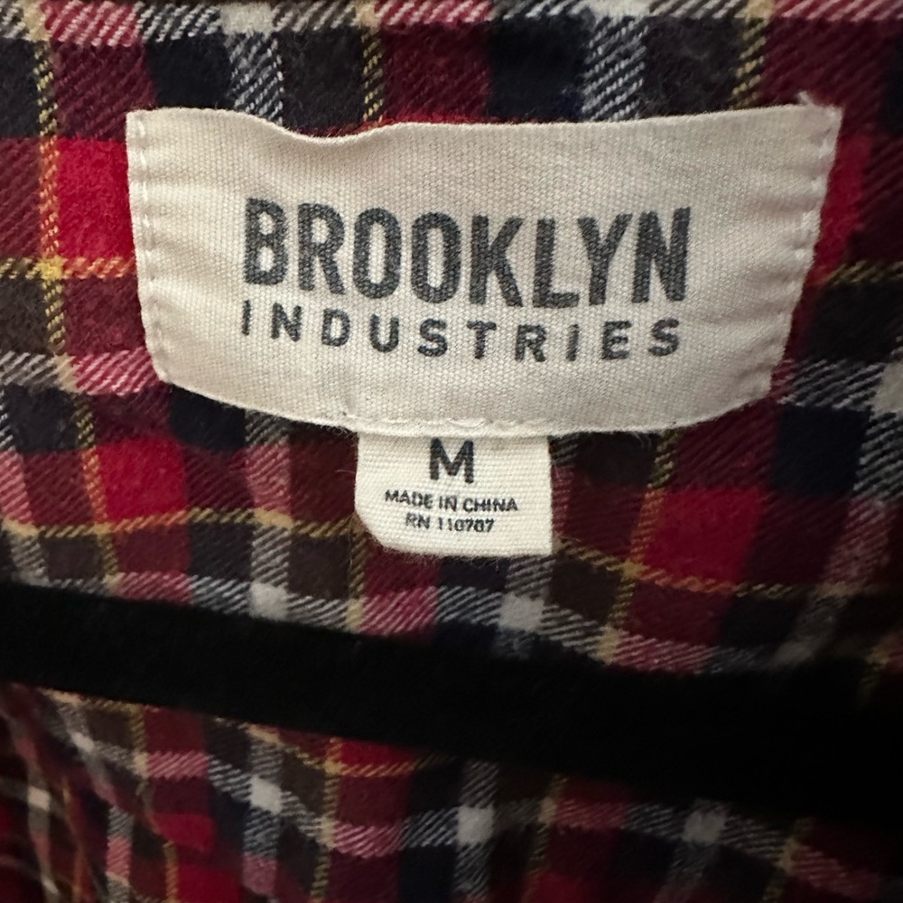 Medium Brooklyn industry long sleeve red plaid button up
